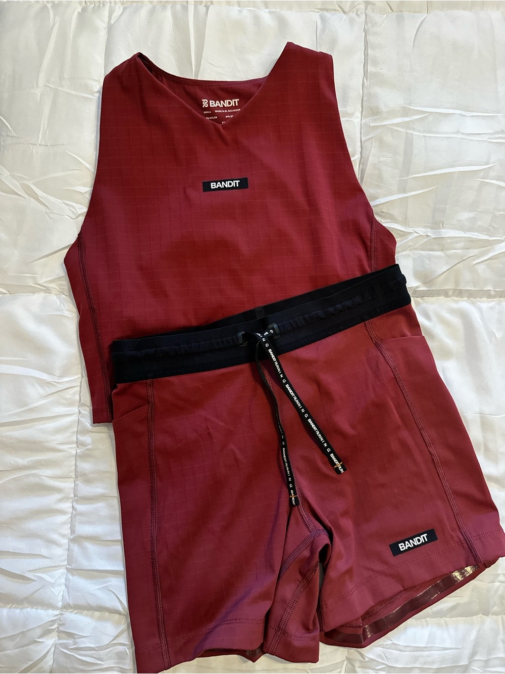 Bandit Dark Red Athletic Set with Black Waistband
